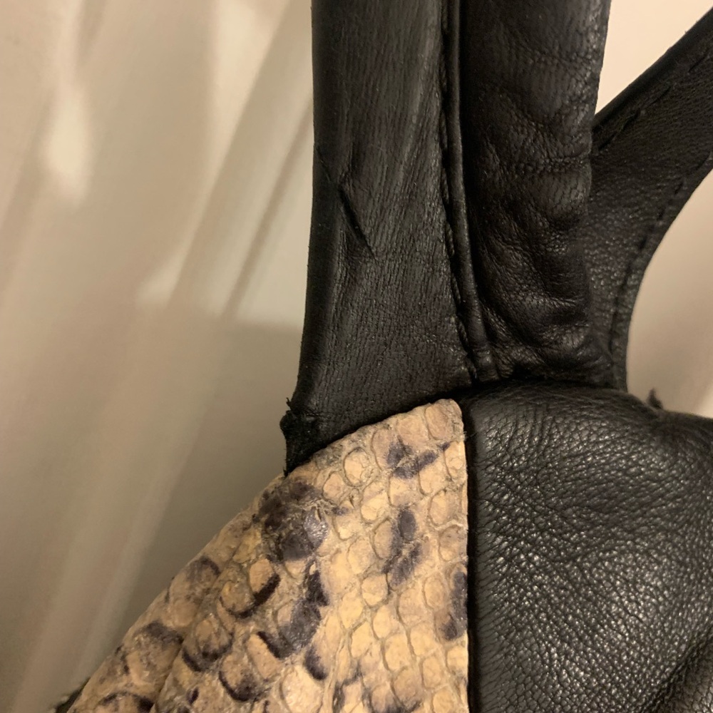 Ash Black and Cream Python Snake Print Backpack - image 9